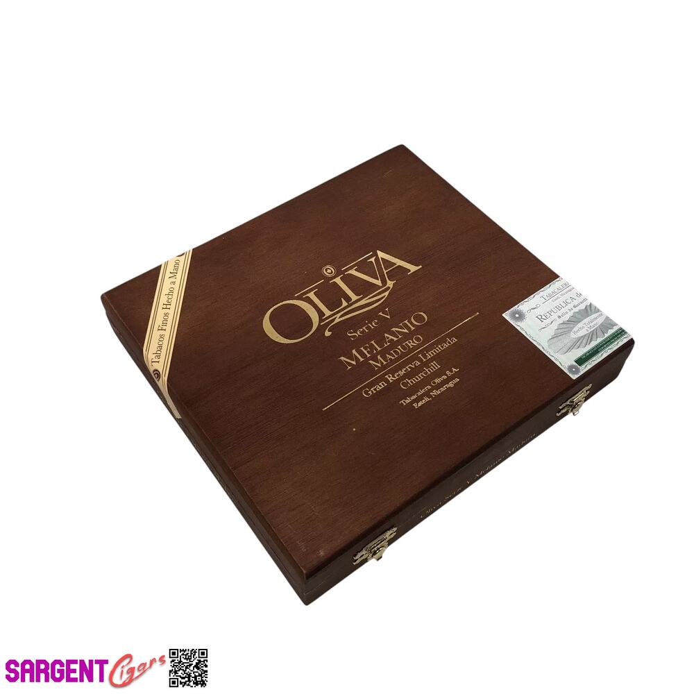 Oliva Serie V Melanio Churchill Empty Wooden Cigar Box 8.75x8x1.5